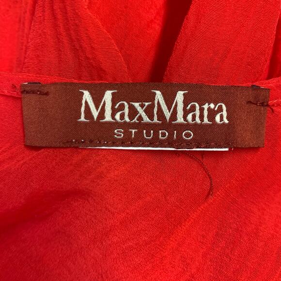 MAX MARA Size M Red See Through A-Line Dress - Picture 4 of 4